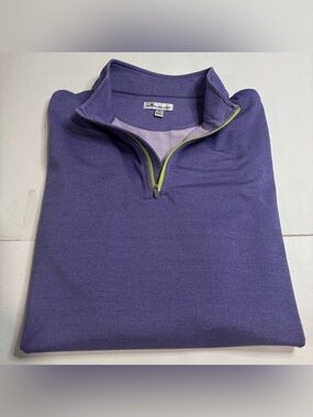 Peter Millar Shirt Mens XL Purple 1/4 Zip Pullover Golf Stretch